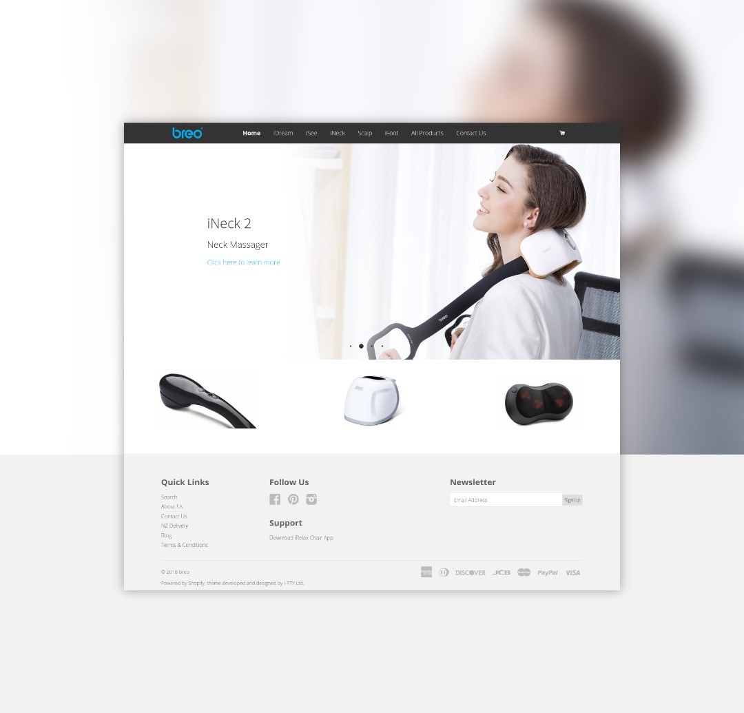 breo homepage mockup