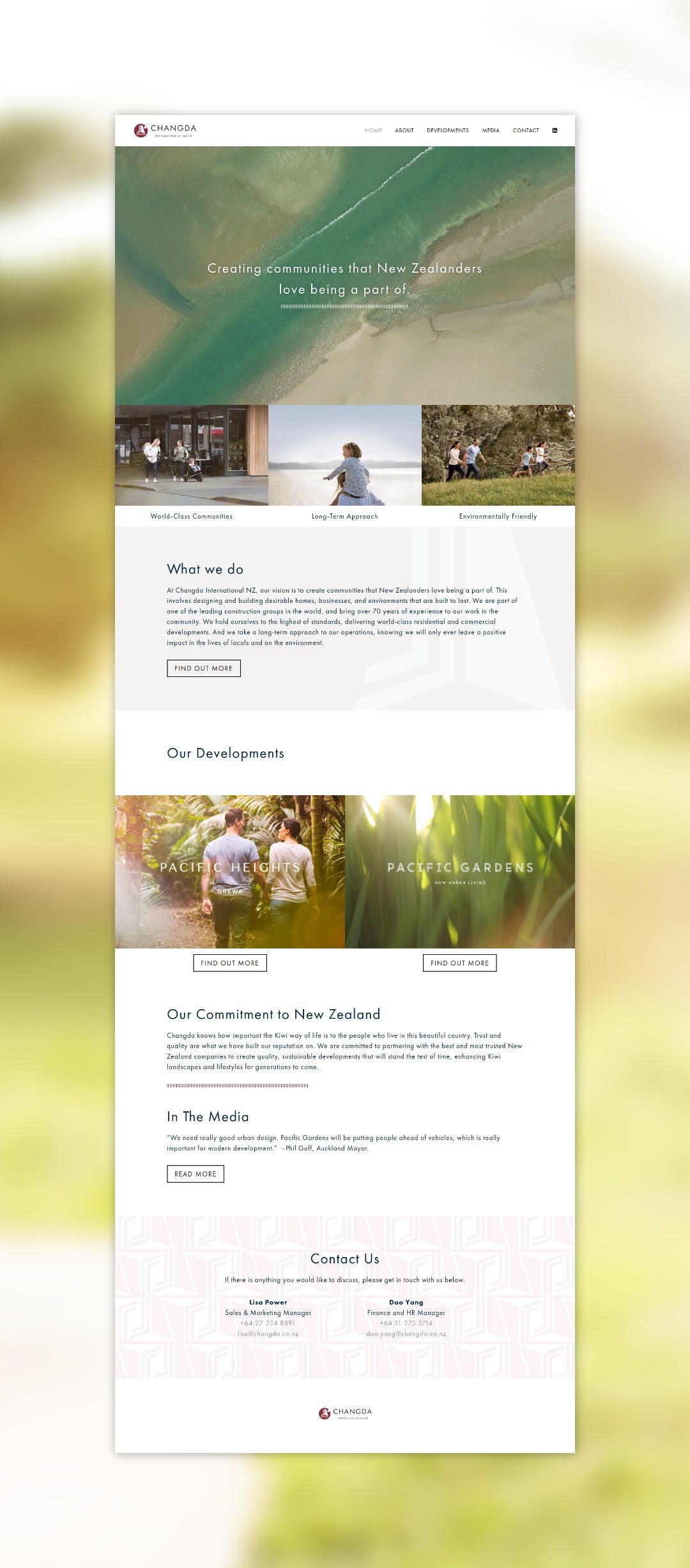 changda homepage mockup