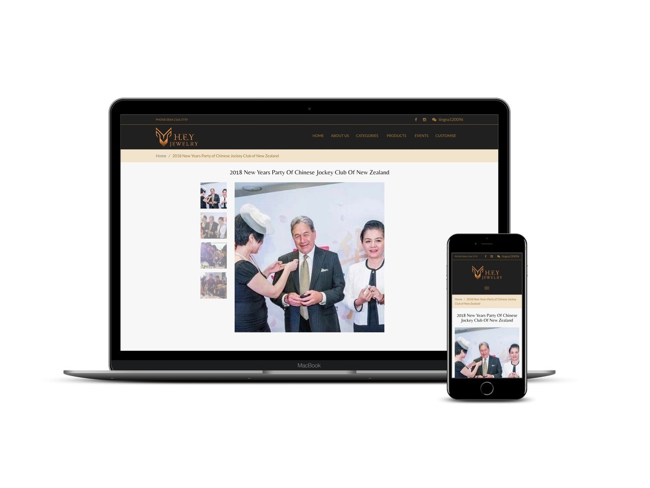 hey events responsive