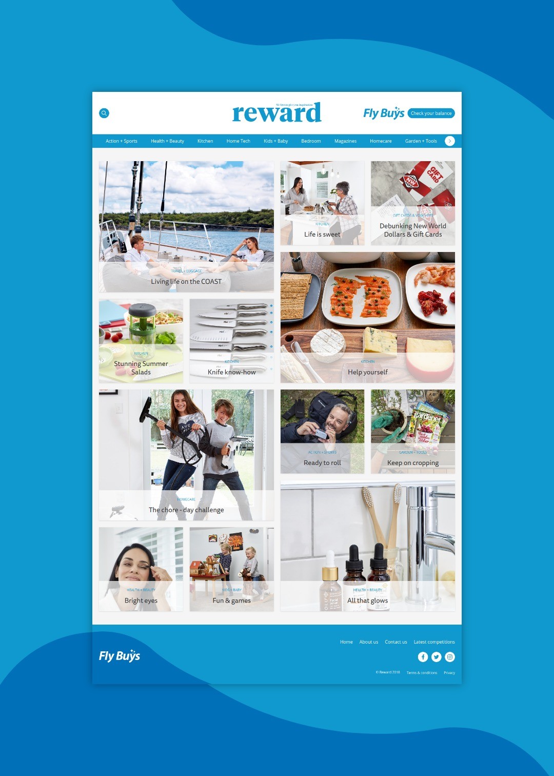 reward homepage mockup
