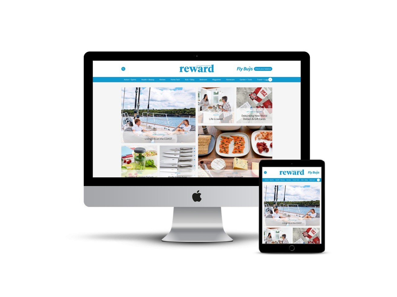 reward homepage responsive mockup